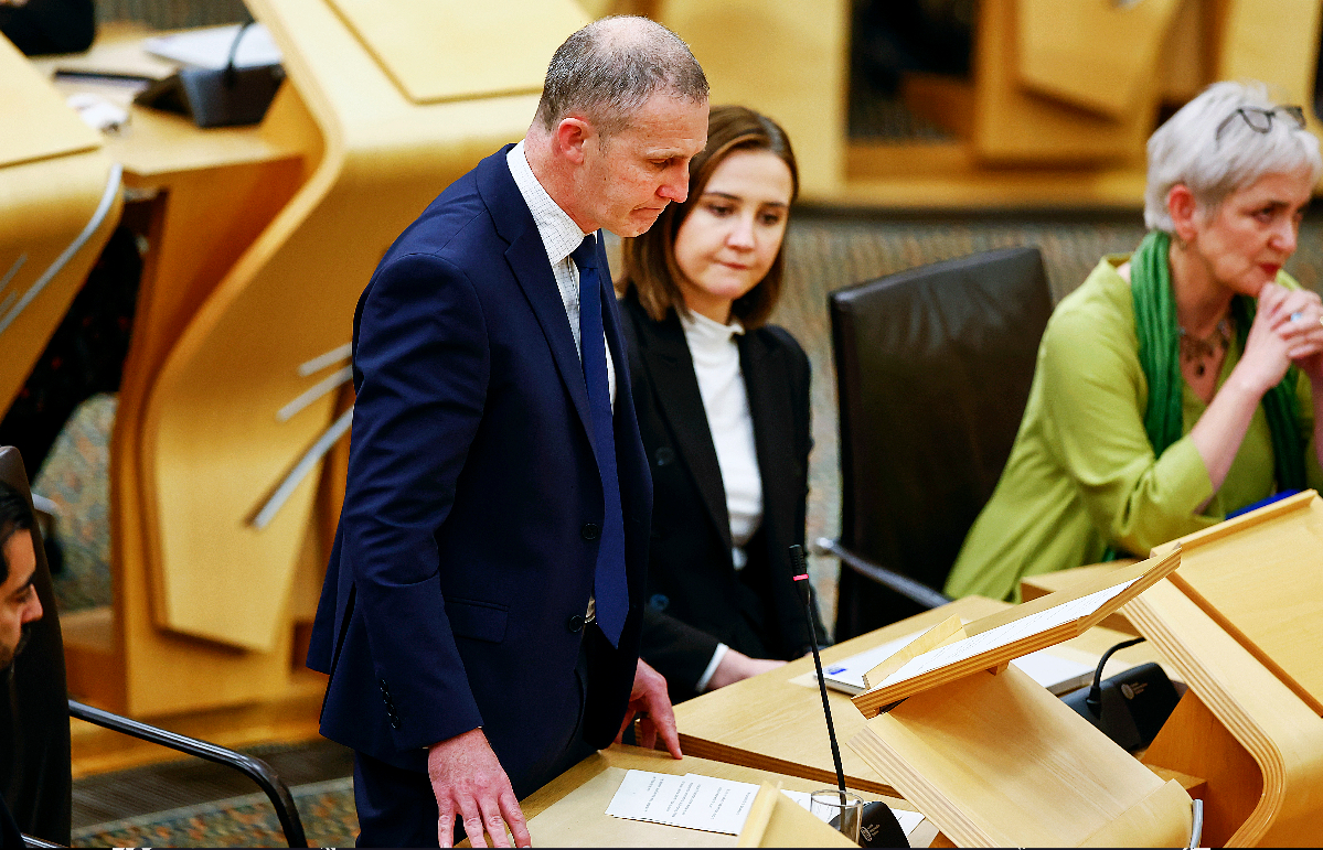 Health secretary Michael Matheson givies a personal statement to the chamber at Scottish Parliament on November 16.