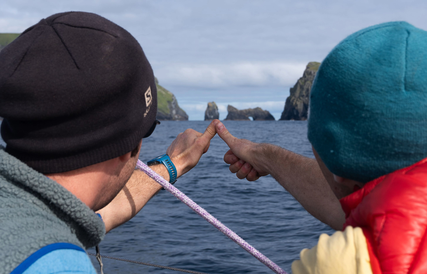 Two team members approaching 