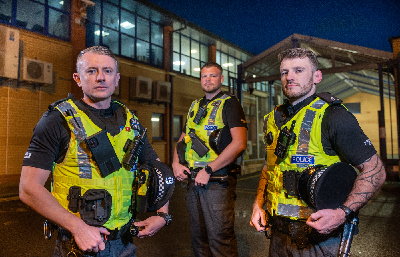 Officers Gary Hutchison, Andrew Glen, and Paul Lambert.