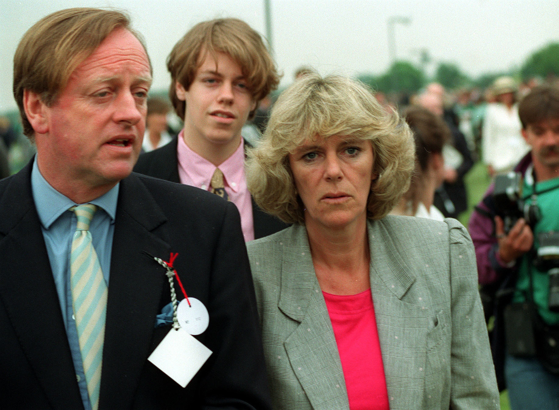 Andrew Parker-Bowles, his wife Camilla and son Tom attend polo at Smith's Lawn, Windsor in 1992.