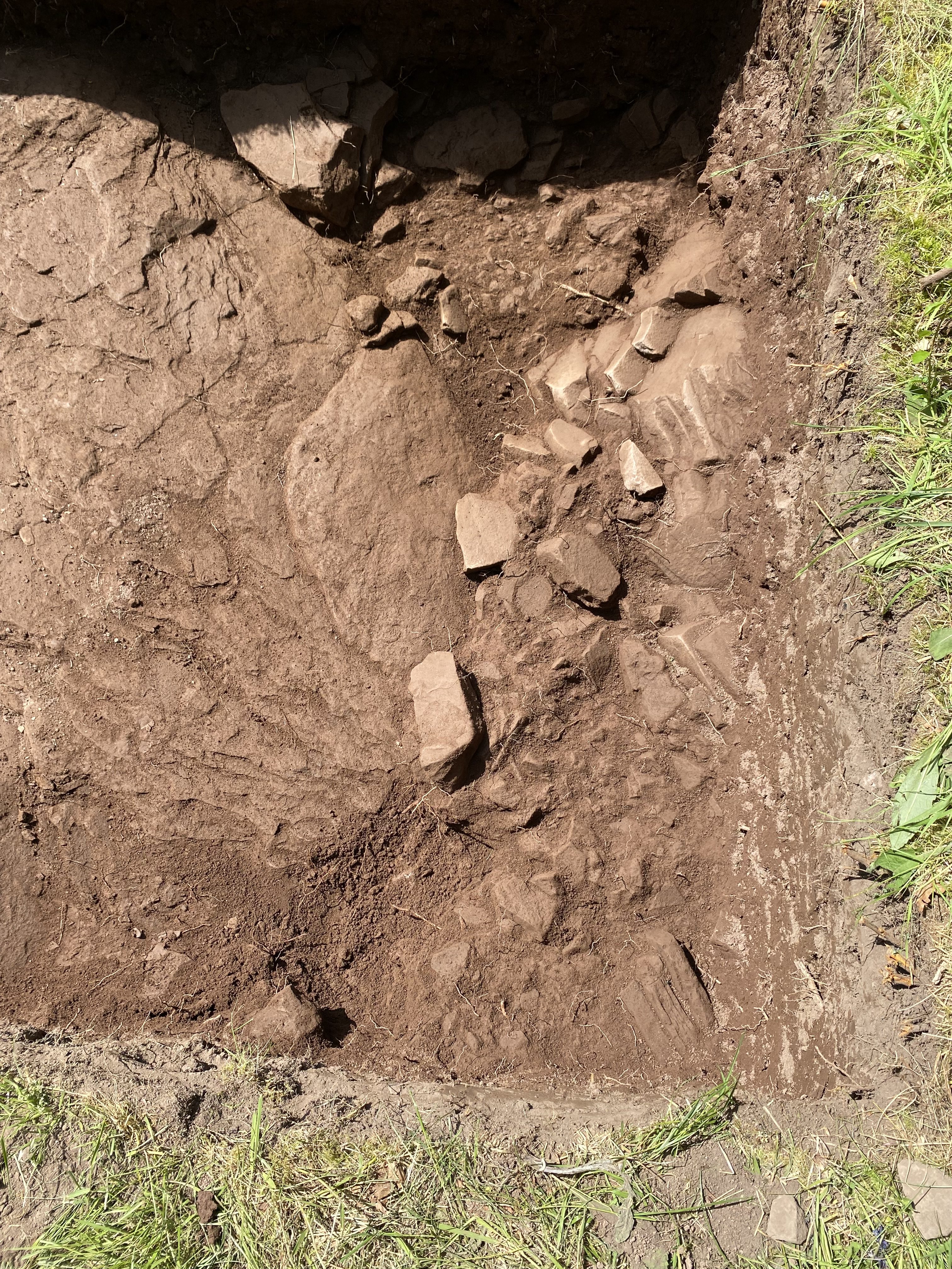 Iron Age paved surface in Stirlingshire.