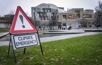 Protesters in Edinburgh call for action on the climate emergency