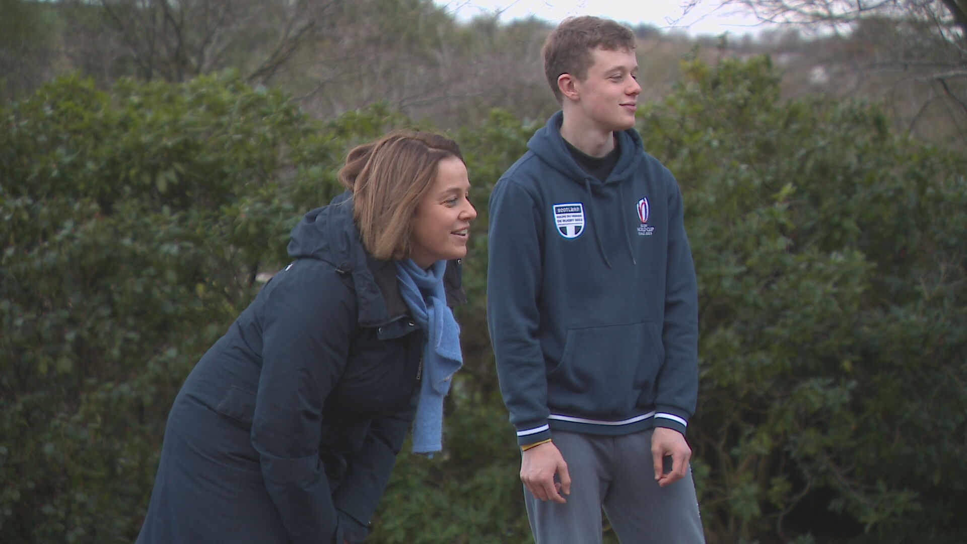 Angus (right) with his mum Nicki.