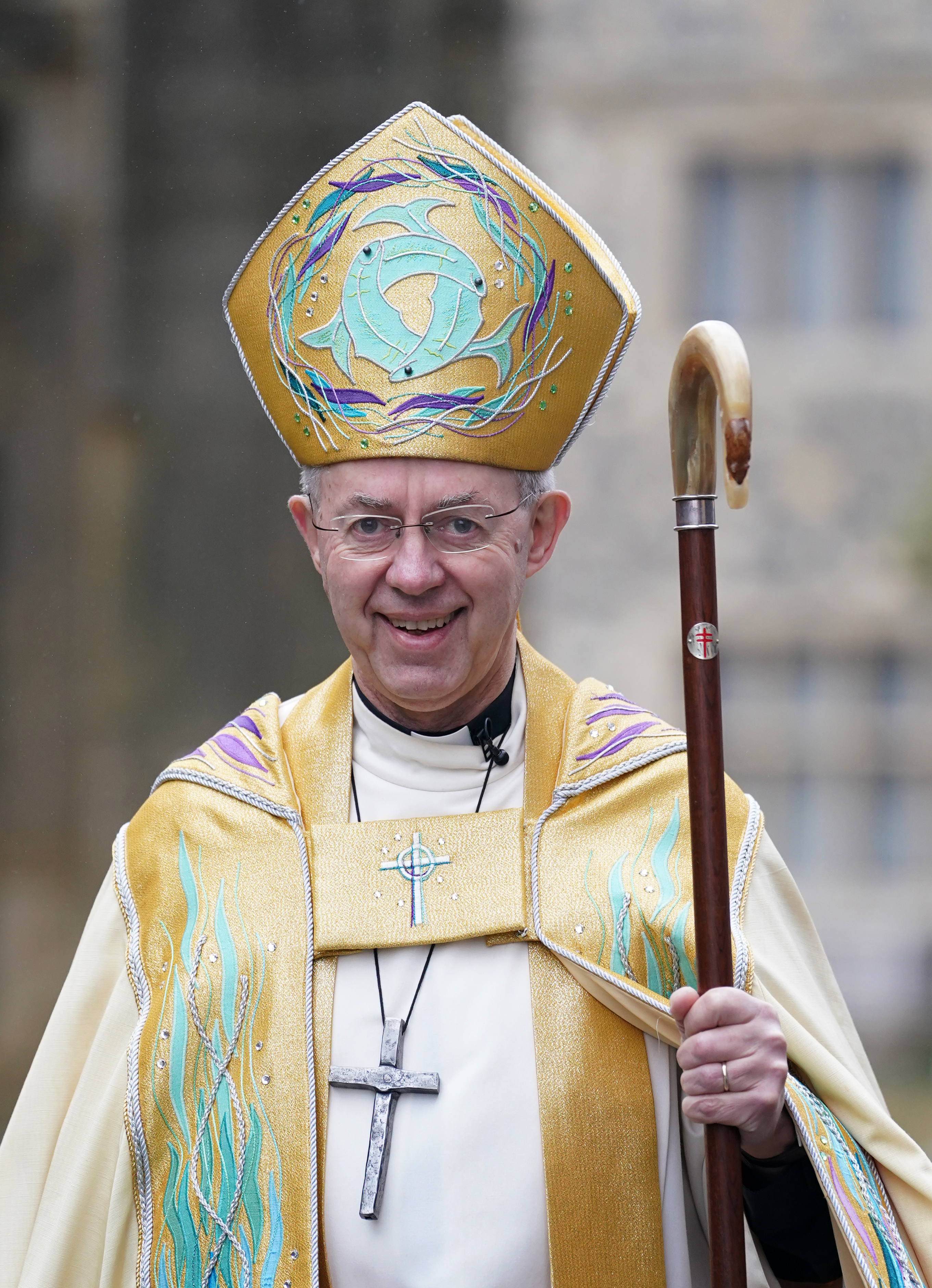 Archbishop of Canterbury Justin Welby conducted the service for the coronation (Gareth Fuller/PA)