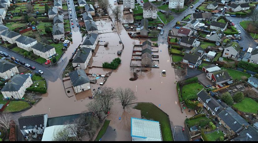 Cupar, Fife, flooder by Storm Gerrit. Credit: Bruce Russell