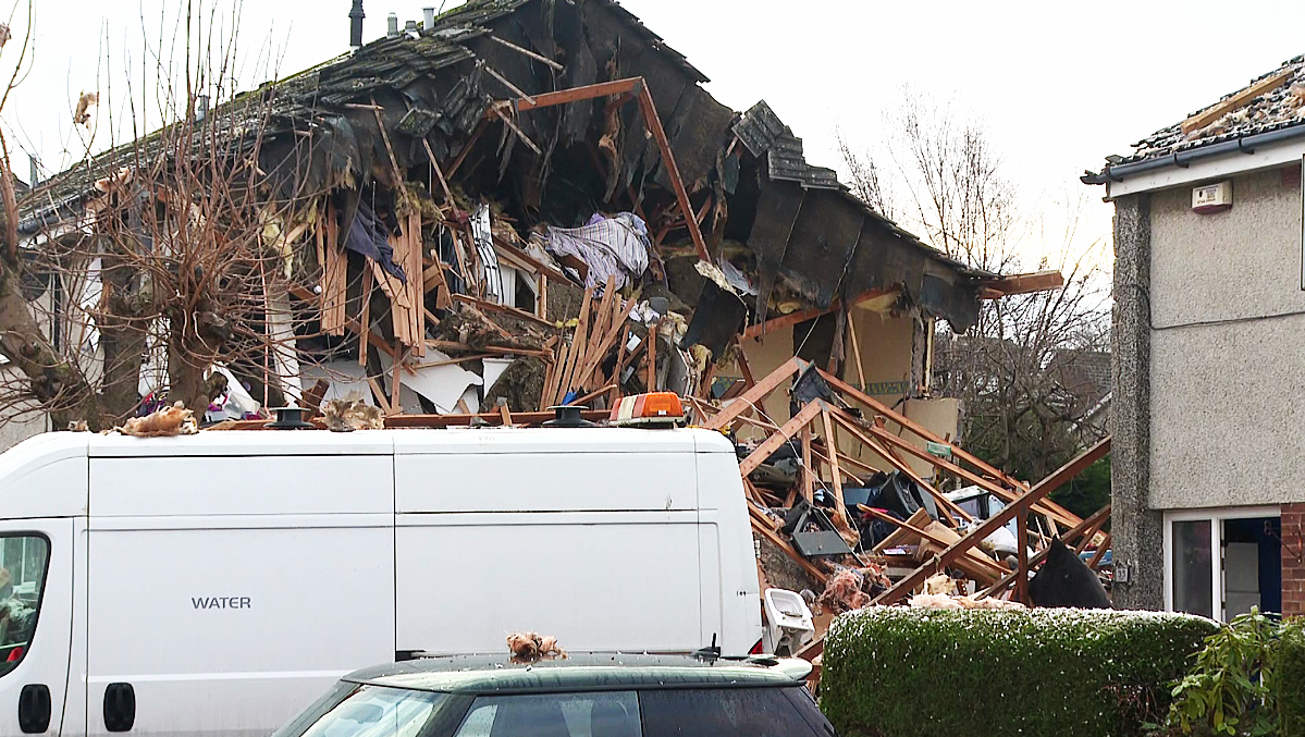 Daylight revealed the true scale of the devastation caused by Friday night's suspected gas explosion.