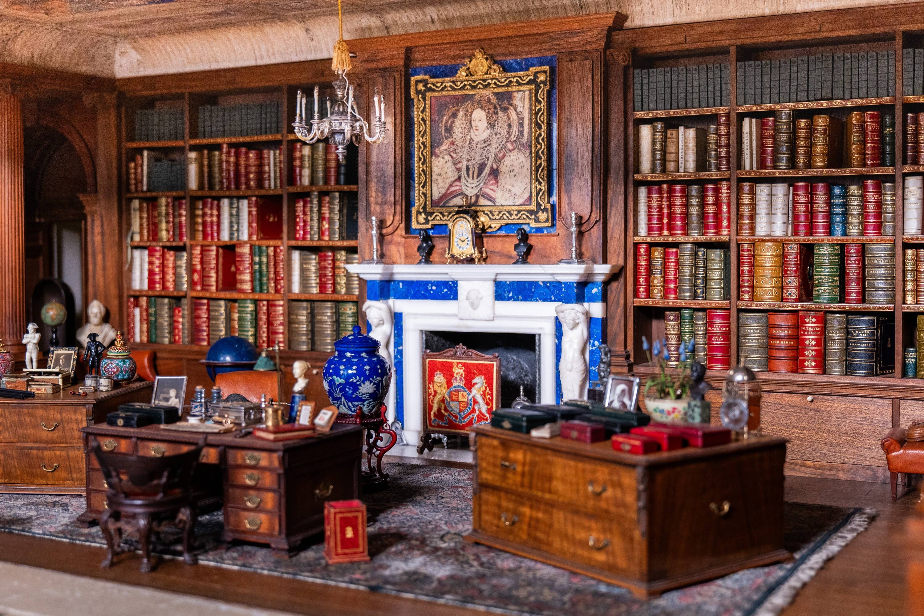 The library is filled with tiny books written by famous authors (King Charles III/Royal Collection Trust/PA).