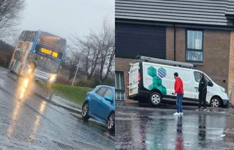 School bus smashes into multiple cars after skidding and spinning on ice on Fife street