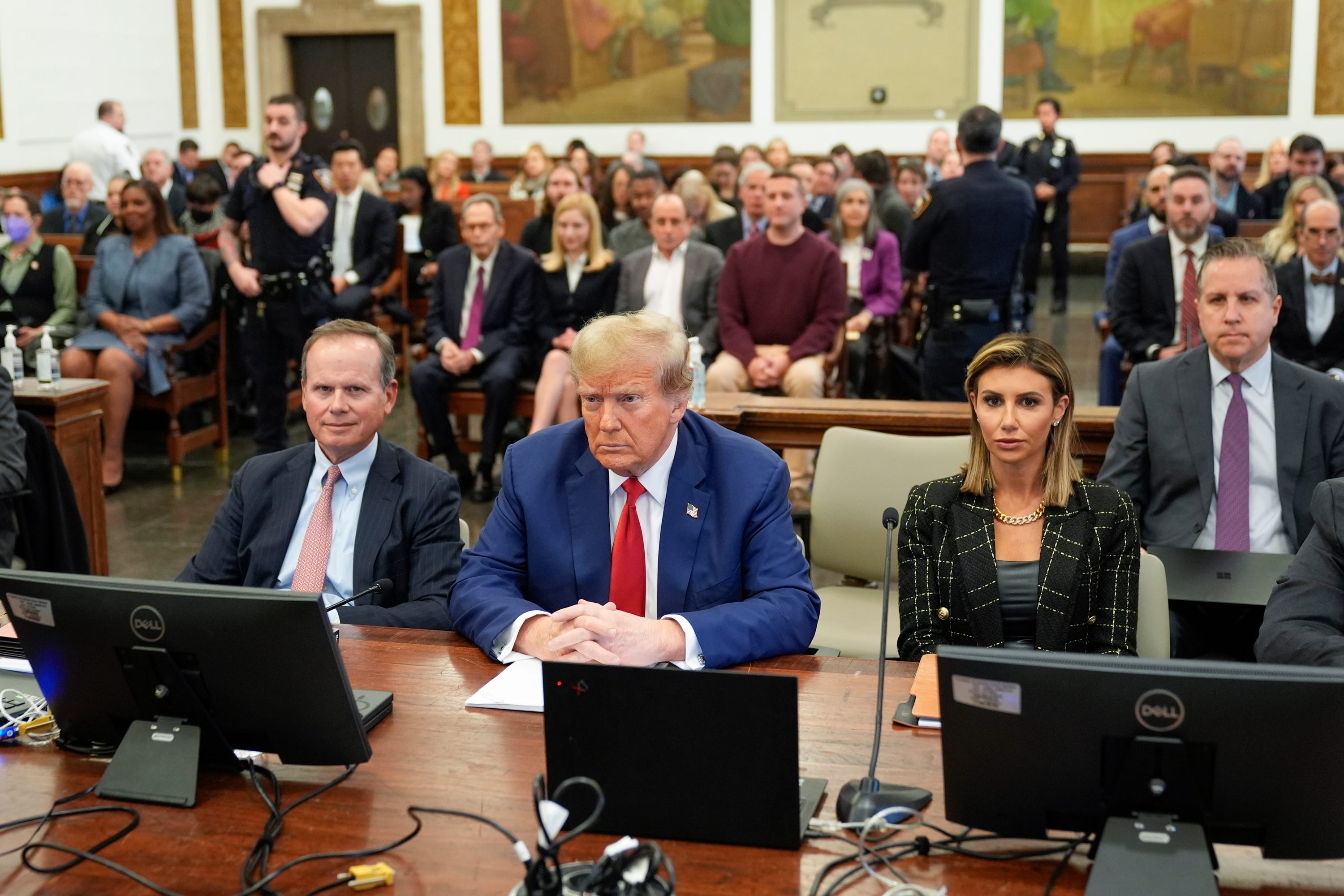 Former US president Donald Trump before the start of closing arguments in his civil business fraud trial at New York Supreme Court (Seth Wenig, Pool/AP) 