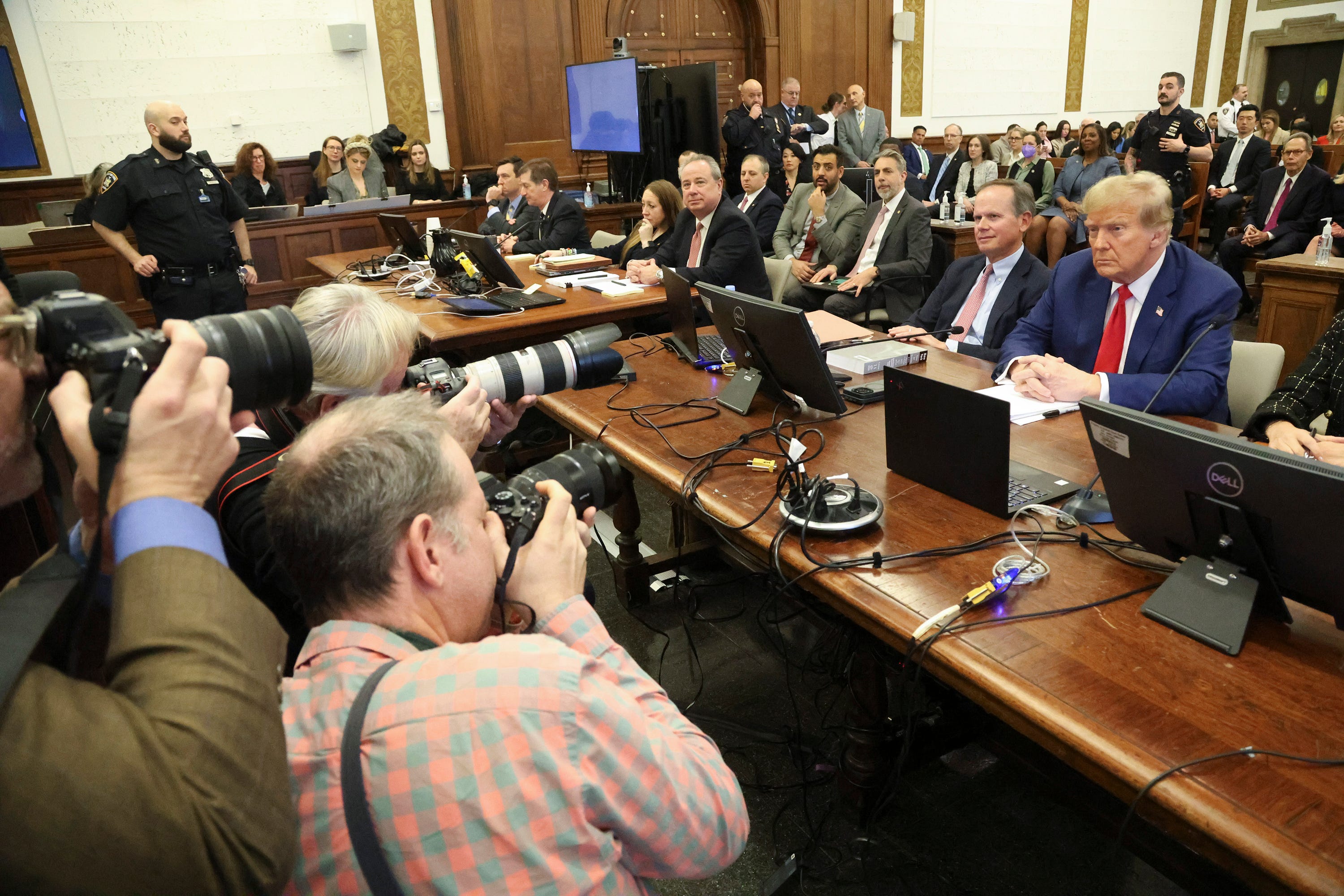 Donald Trump at New York State Supreme Court in the Manhattan borough of New York (Jefferson Siegel/The New York Times via AP, Pool).