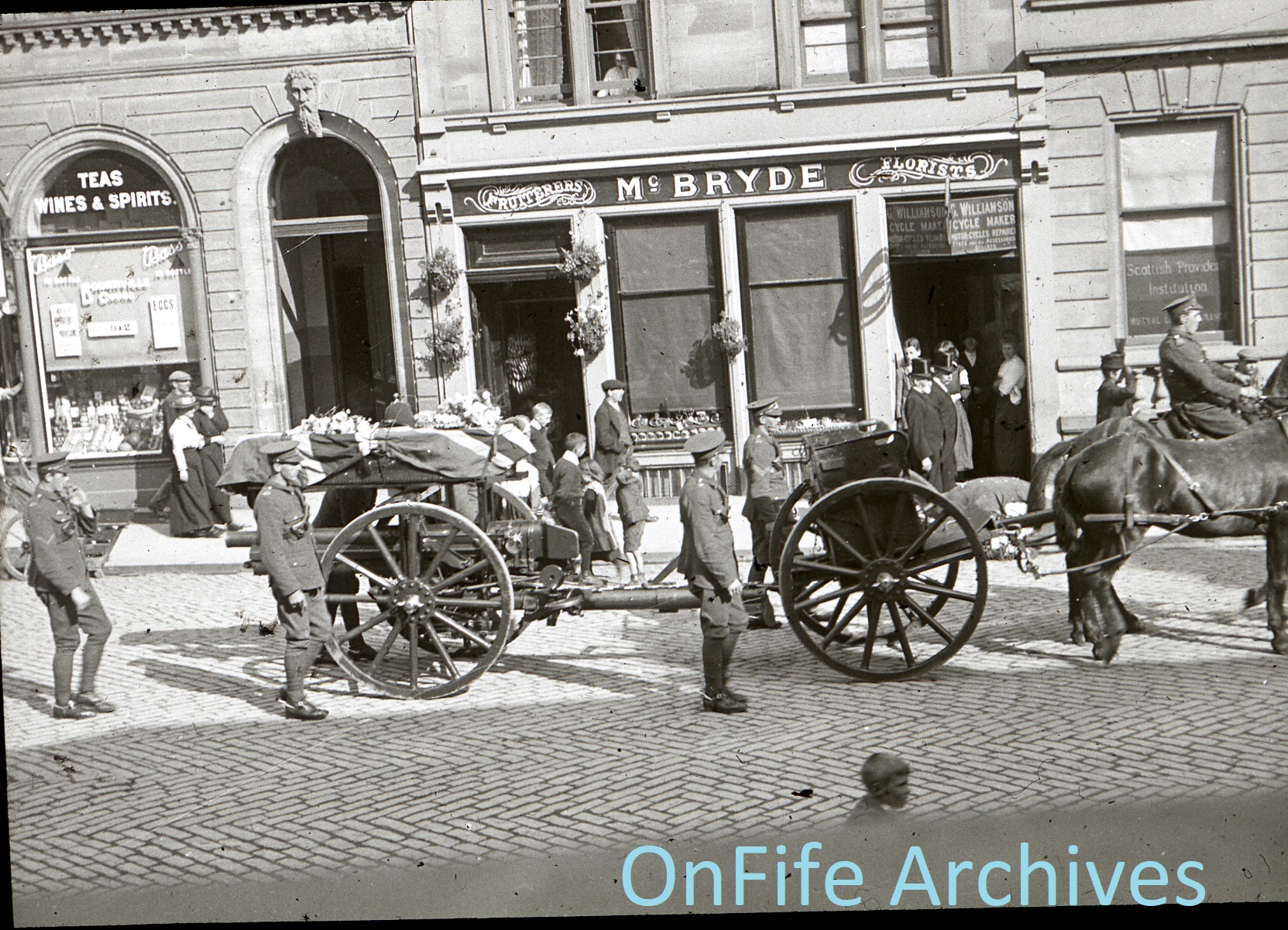 Photograph of a First World War funeral in Cupar, Fife, by George Normand.