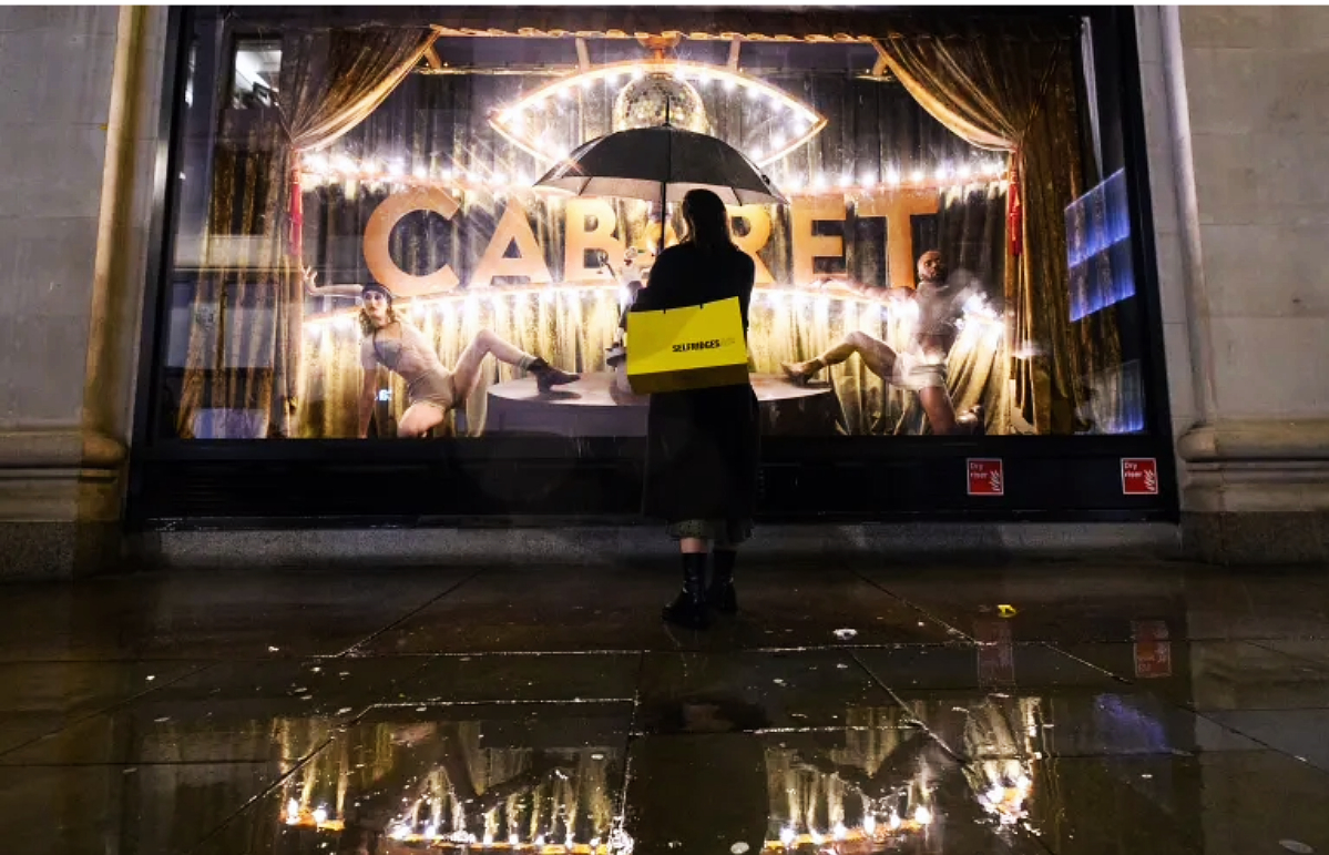 Selfridges window inspired by musical Cabaret at the Kit Kat Club.