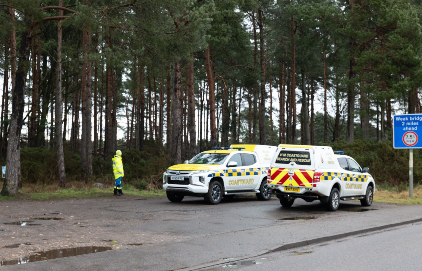 Coastguard officers are also on the scene.