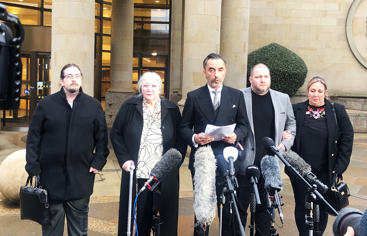 Aamer Anwar solicitor reads a statement on behalf of Emma's mother Margaret Caldwell.