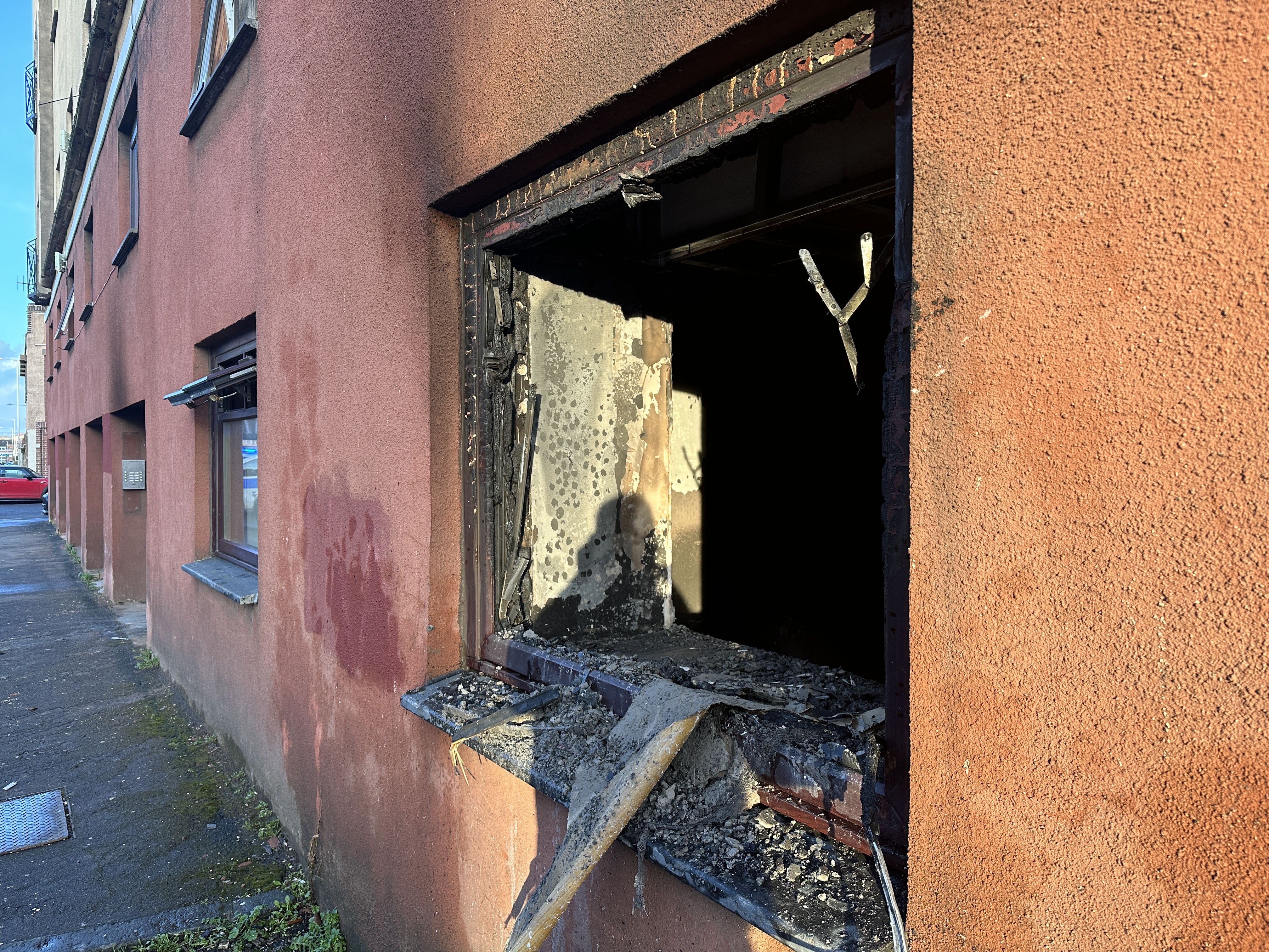 Fire damage to property on Copland Road