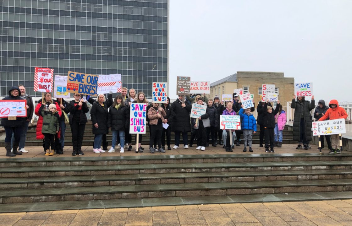 Parents protest school transport proposals outside council headquarters