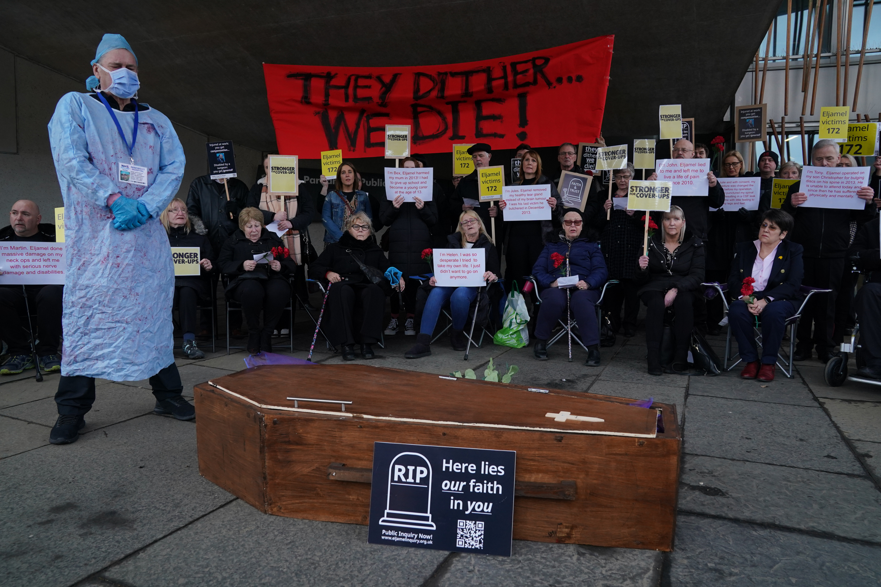 Karen Ogg, centre, told the health secretary hoping for progress is not enough.