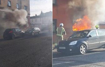 Three people taken to hospital after fire breaks out at Glasgow flat