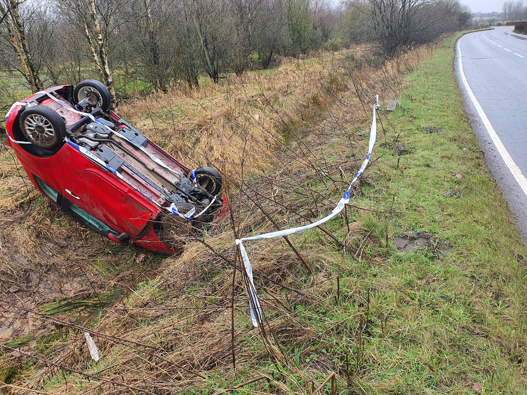 Ms McCulloch was driving to pick up her brother on March 14 when she lost control of her car.