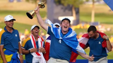 Robert MacIntyre mocks American Ryder Cup team with caddie’s bib in Florida