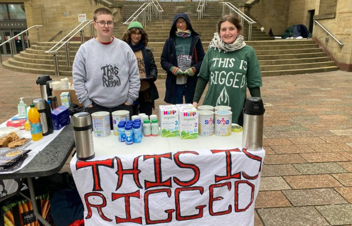 Campaigners hand out ‘stolen baby formula’ in Glasgow amid calls for price slash