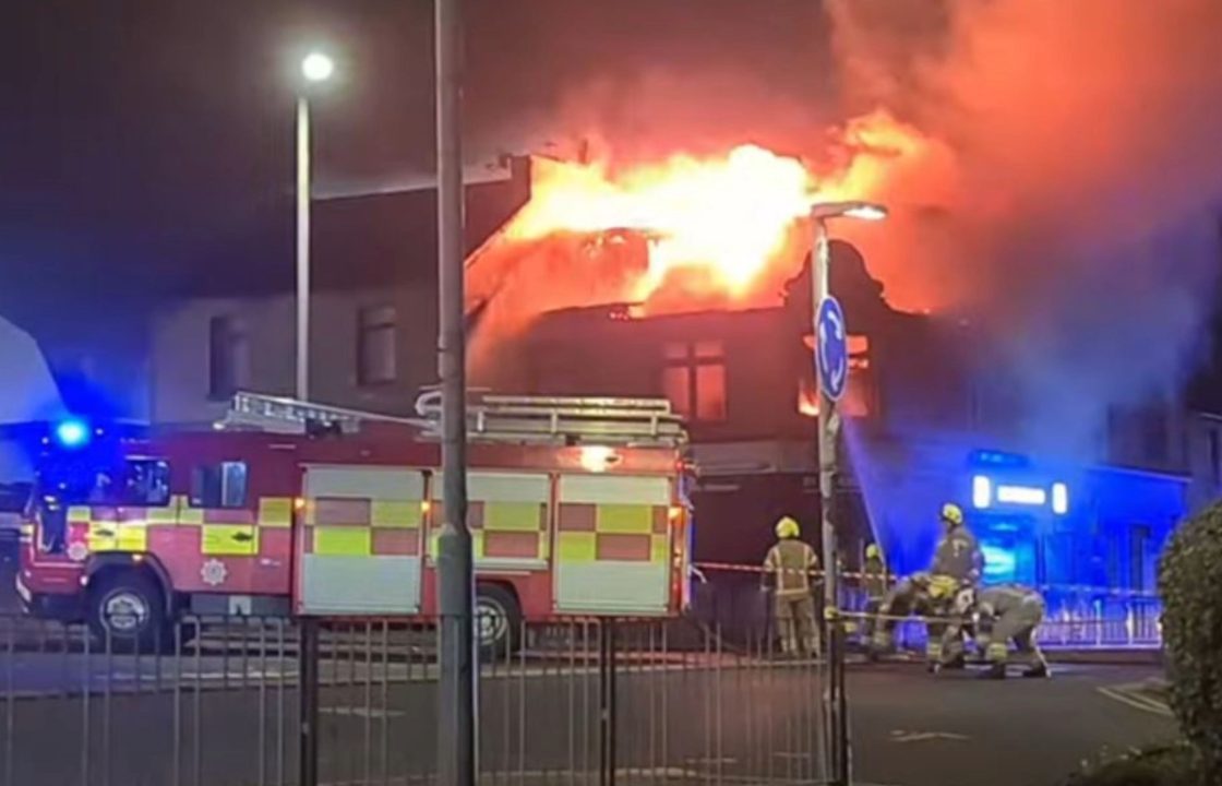 Nearly 20 properties evacuated and roads closed after fire at block of flats in Falkirk