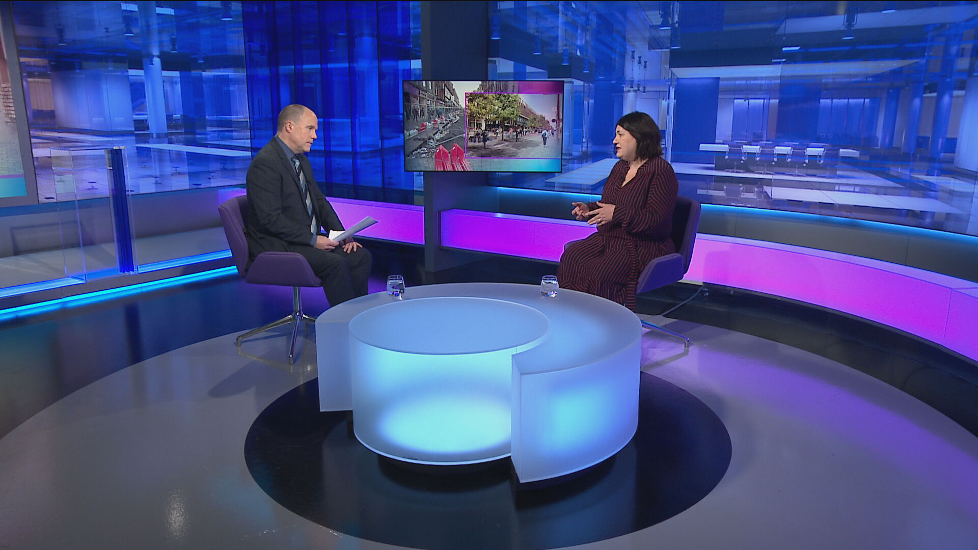 Glasgow City Council leader Susan Aitken was interviewed Scotland Tonight by John Mackay.