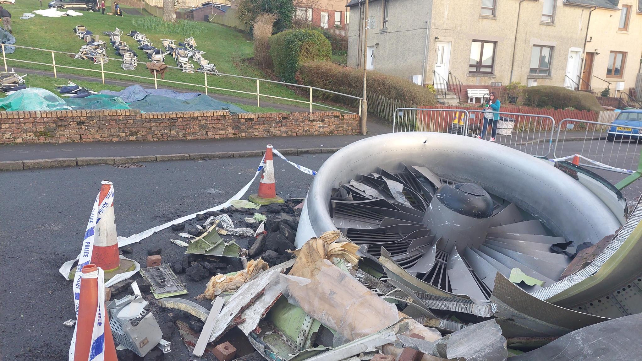 Debris in the streets of Bathgate