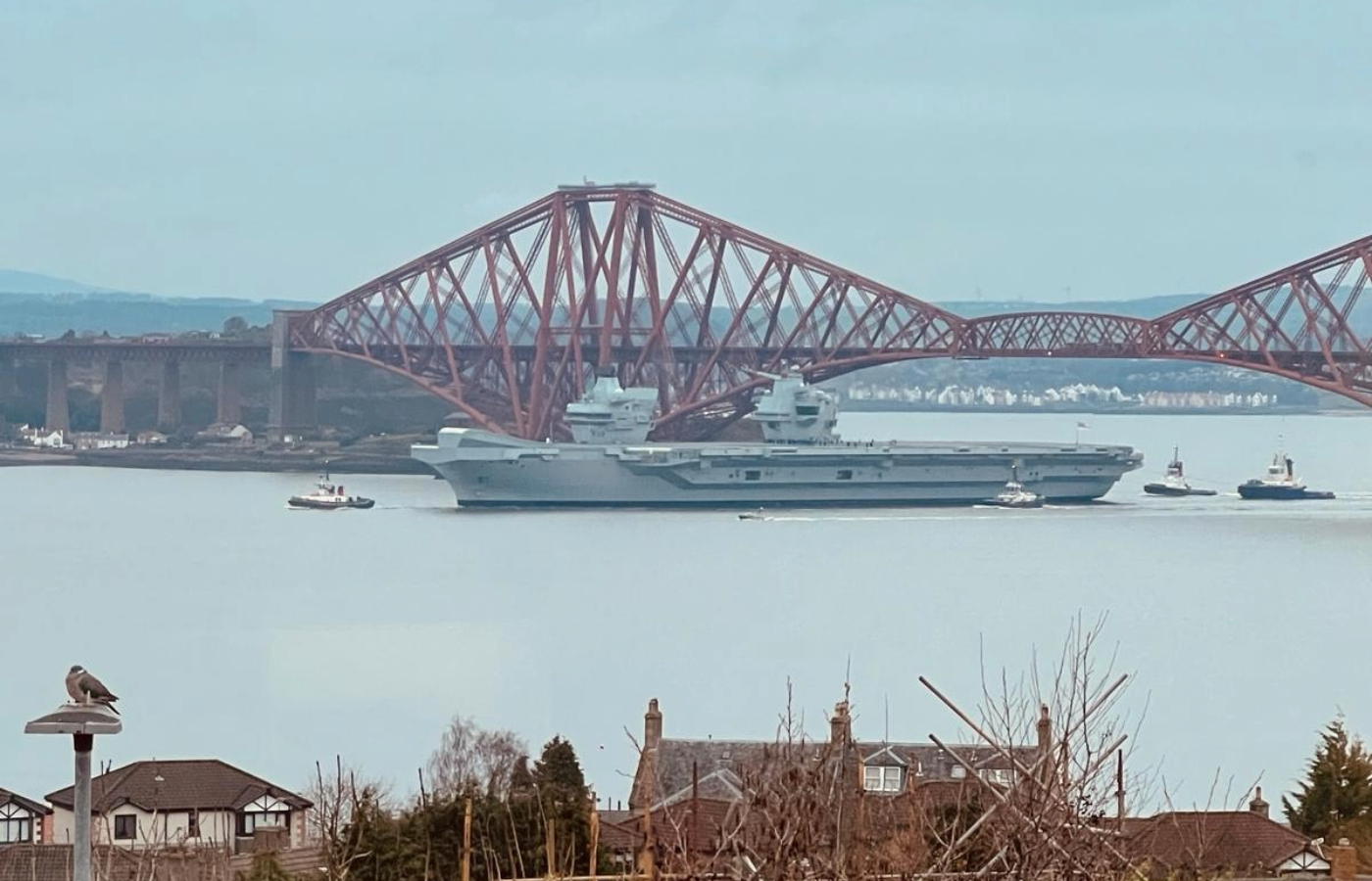 HMS Queen Elizabeth near Edinburgh