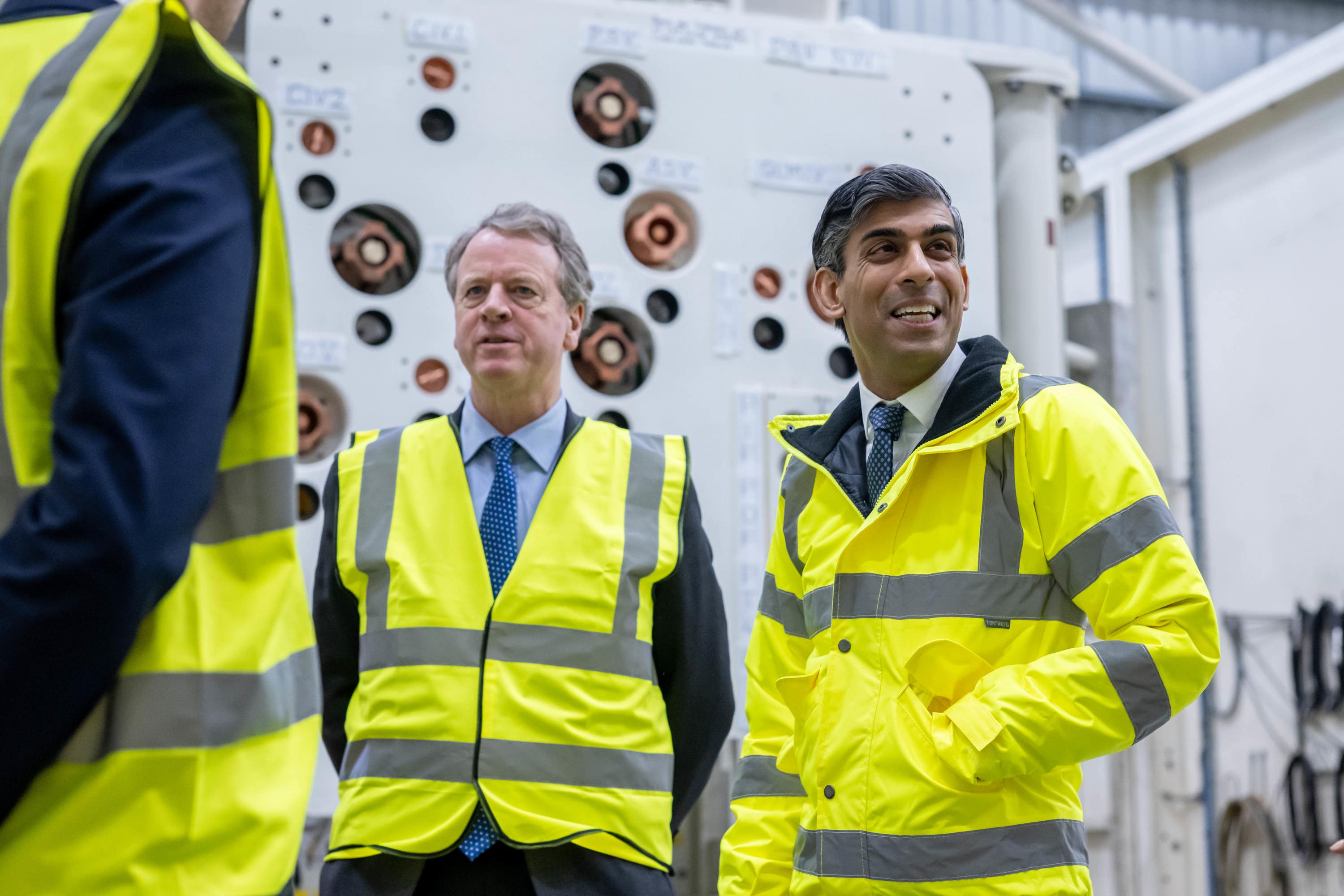 Rishi Sunak, right, visited Angus with Scottish secretary Alister Jack earlier on Friday.