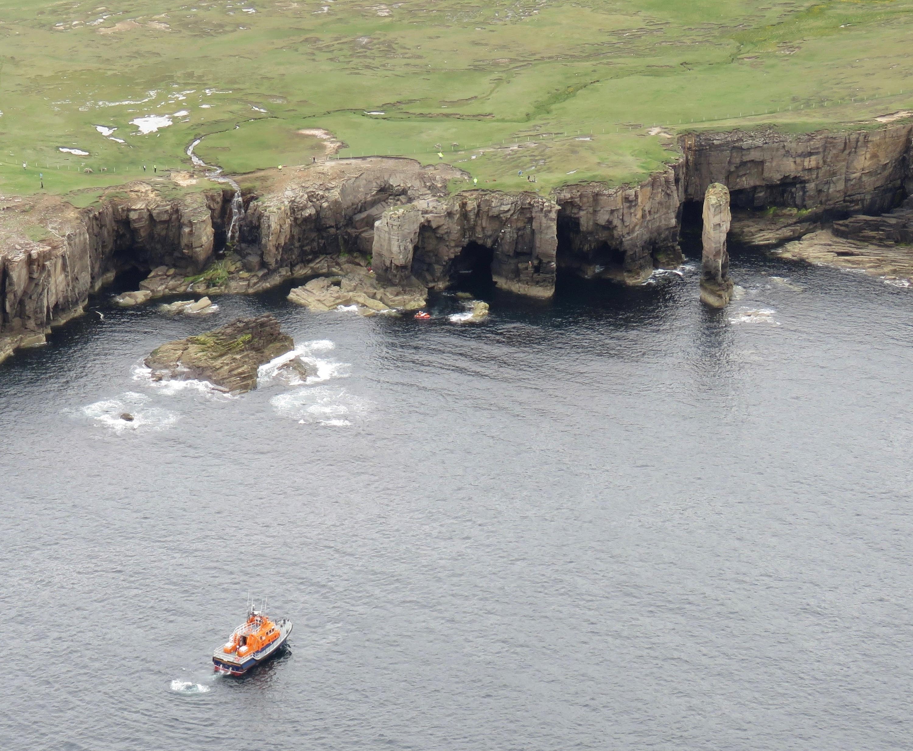 Yesnaby Cliffs, where Ms Houghton fell during an abseiling accident.