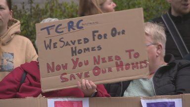 RAAC campaigners protest outside Aberdeen city chambers