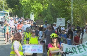 Hundreds march for ‘safer streets’ in Bearsden after cyclist Una Brandreth killed in lorry crash