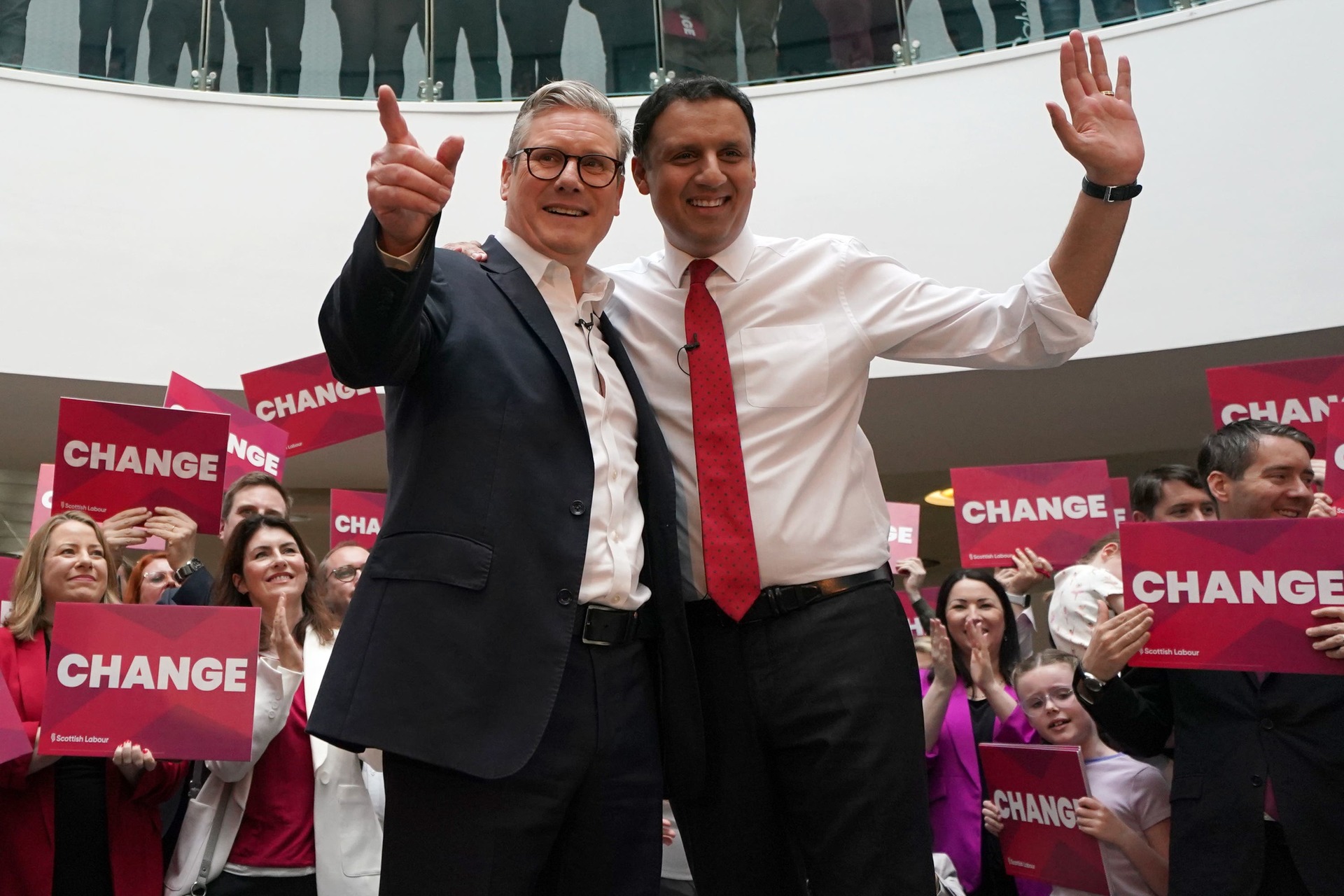 Keir Starmer and Anas Sarwar in Glasgow