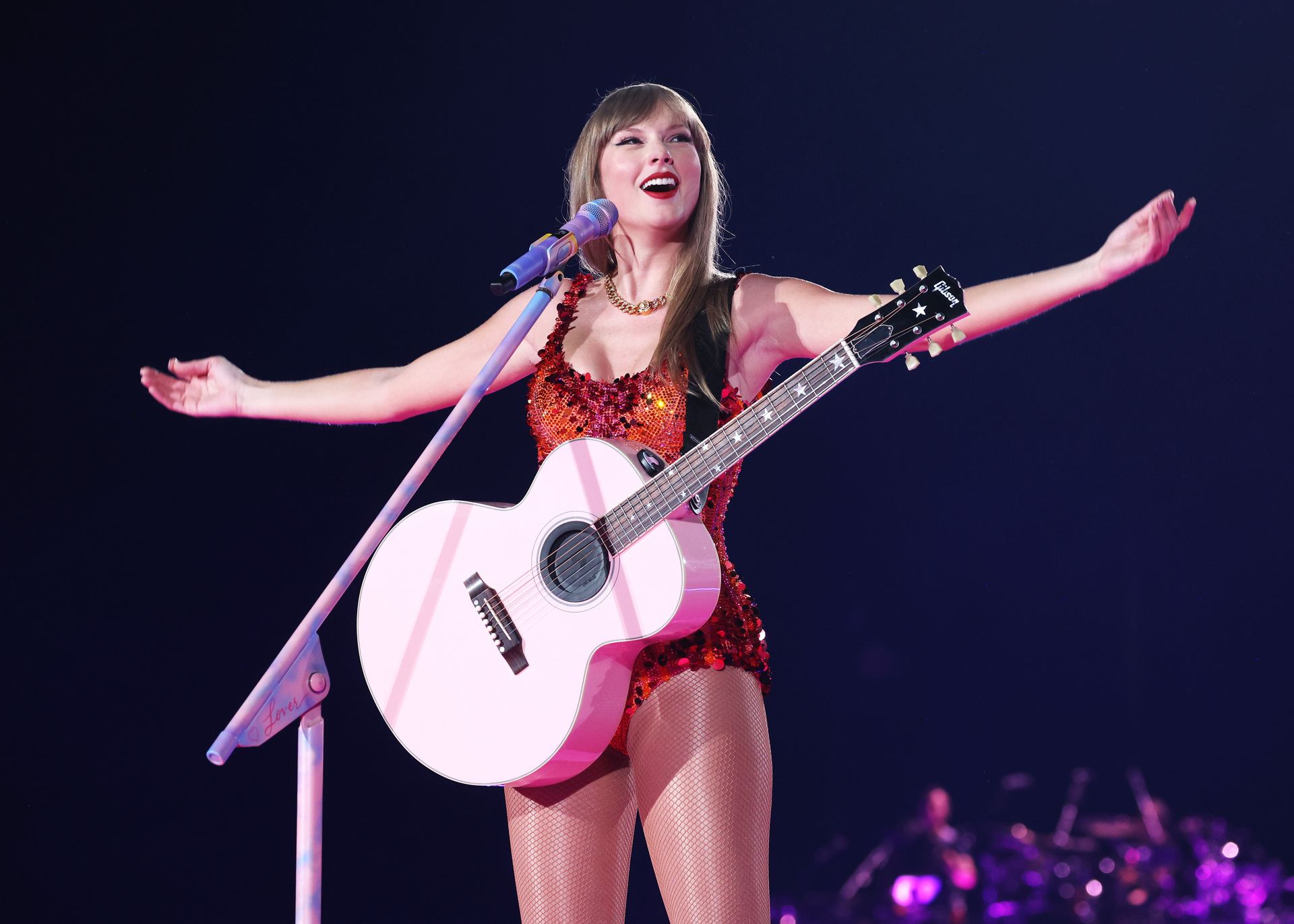 PARIS, FRANCE - MAY 09:Taylor Swift performs Lover Era onstage during 