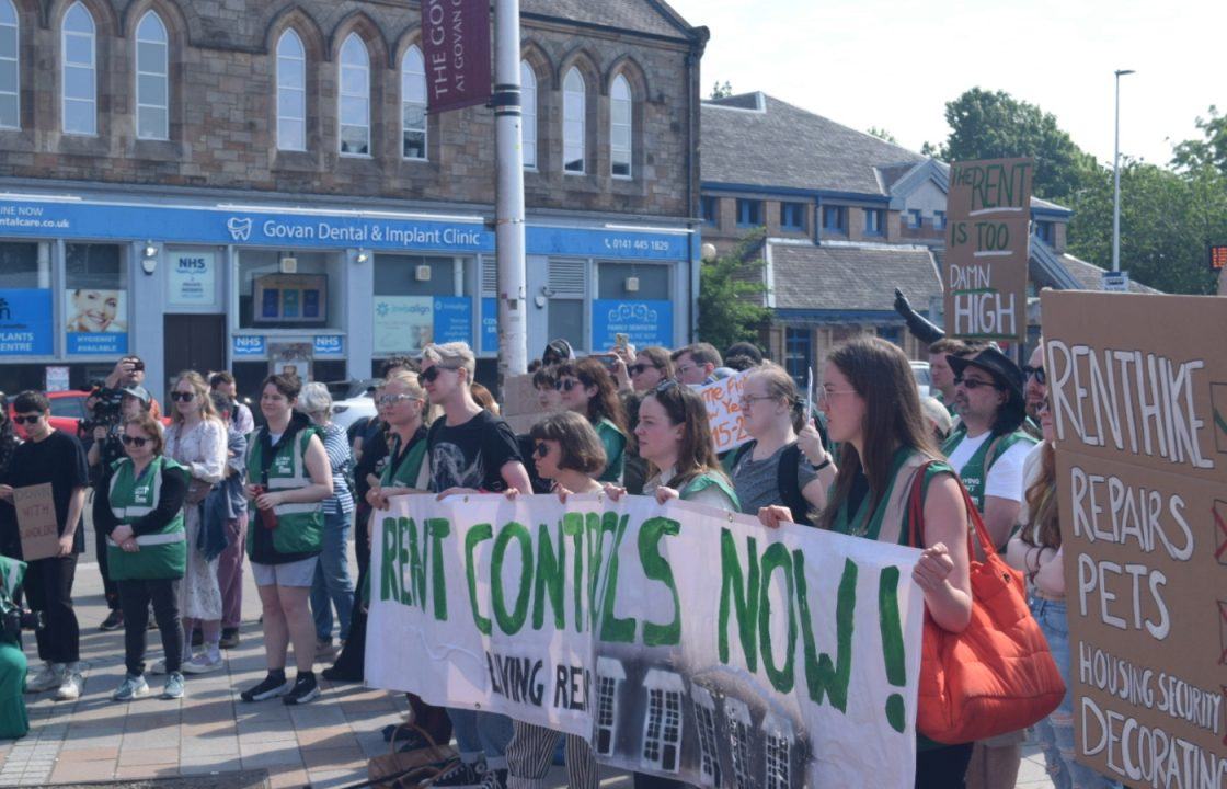 Protesters call for rent controls outside First Minister’s residence