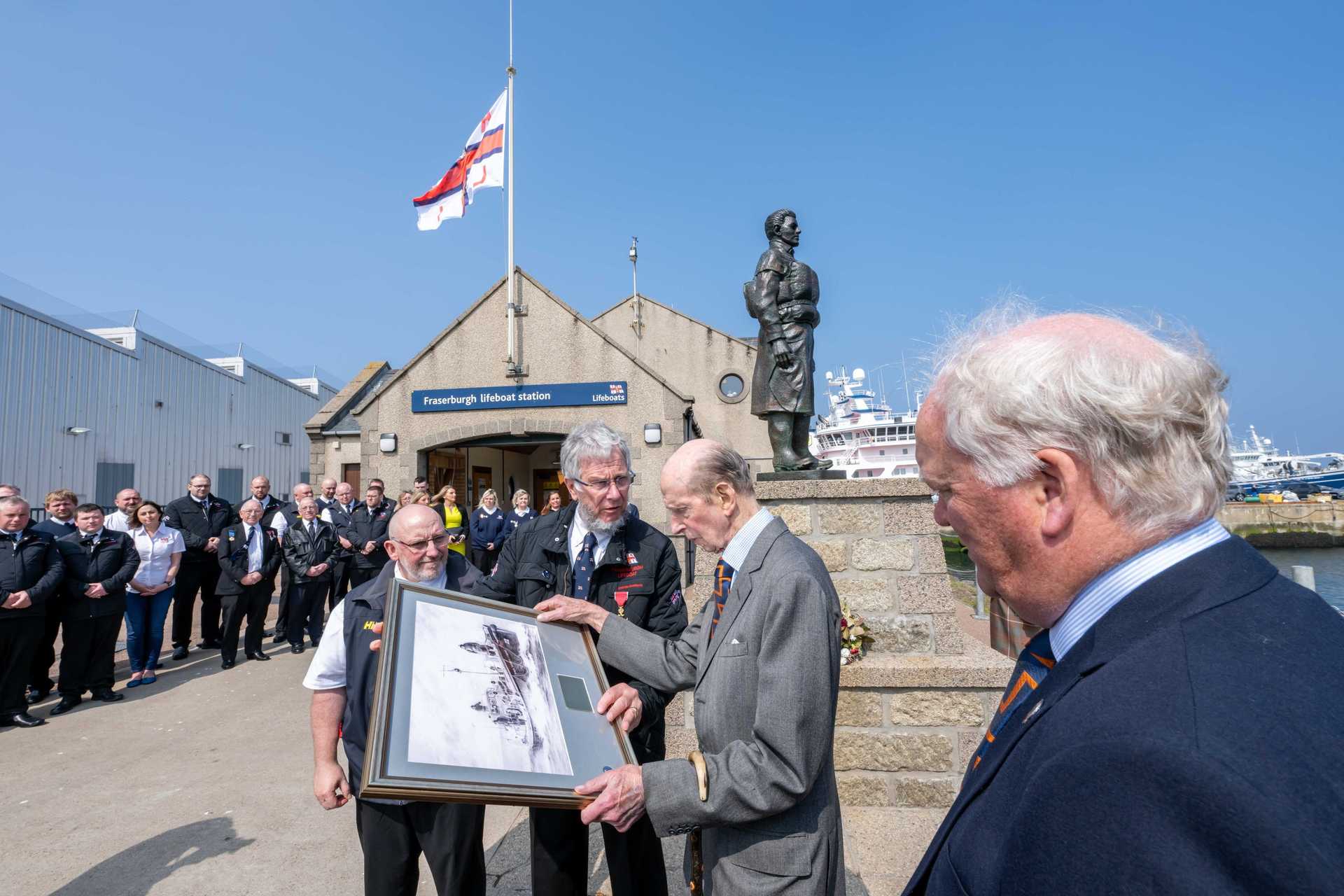 The Duke of Kent, president of the RNLI, during his visit to the Fraserburgh lifeboat station in Aberdeenshire (Michal Wachucik/PA) 