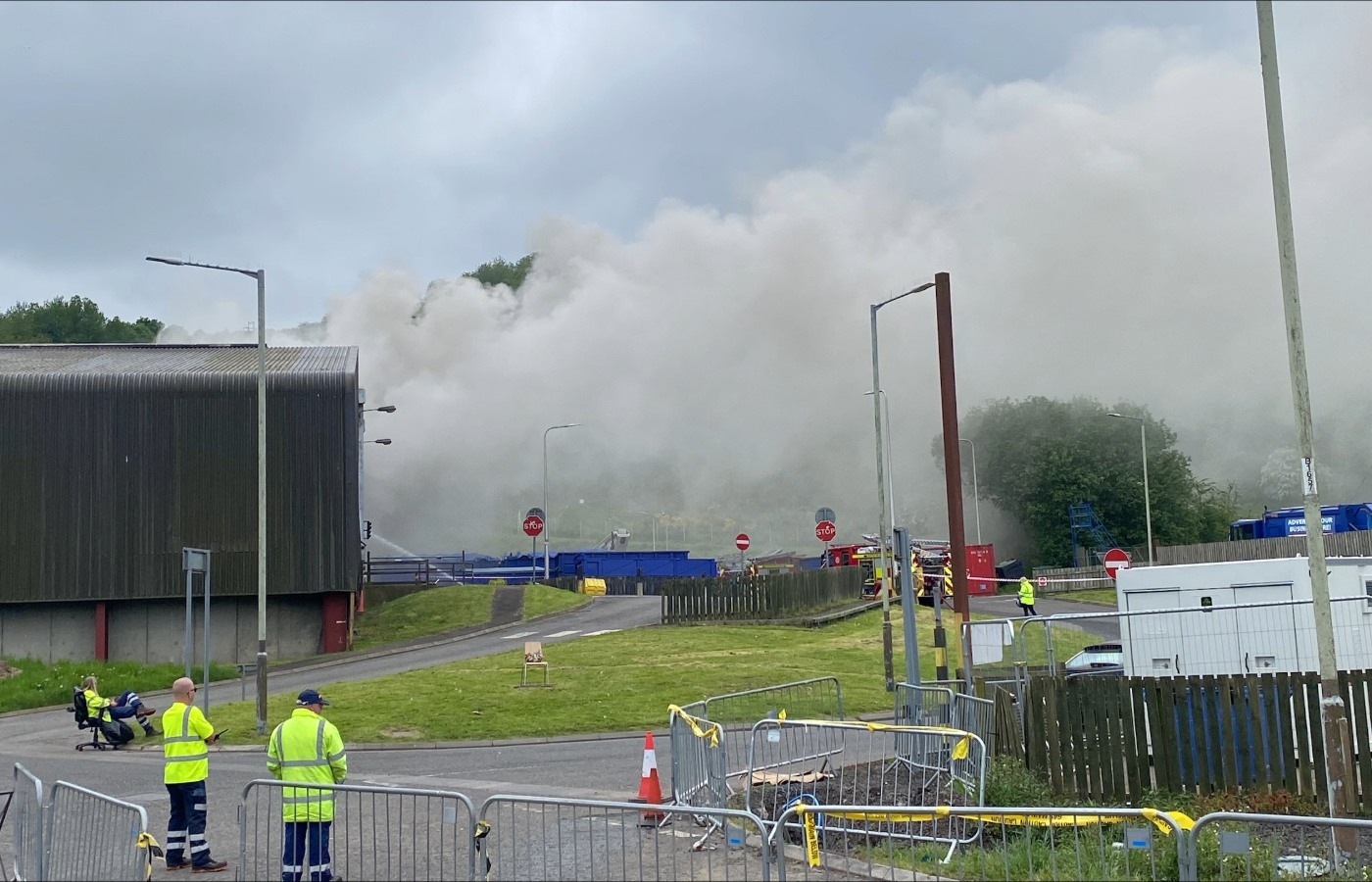 No one was injured as as a result of the fire at the recycling centre. 