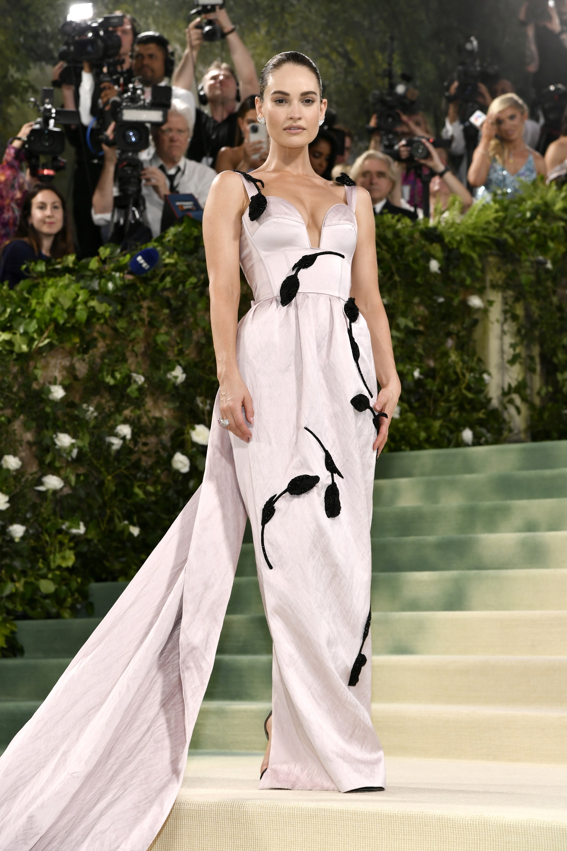 Lily James attends The Metropolitan Museum of Art’s Costume Institute benefit gala (Evan Agostini/Invision/AP).