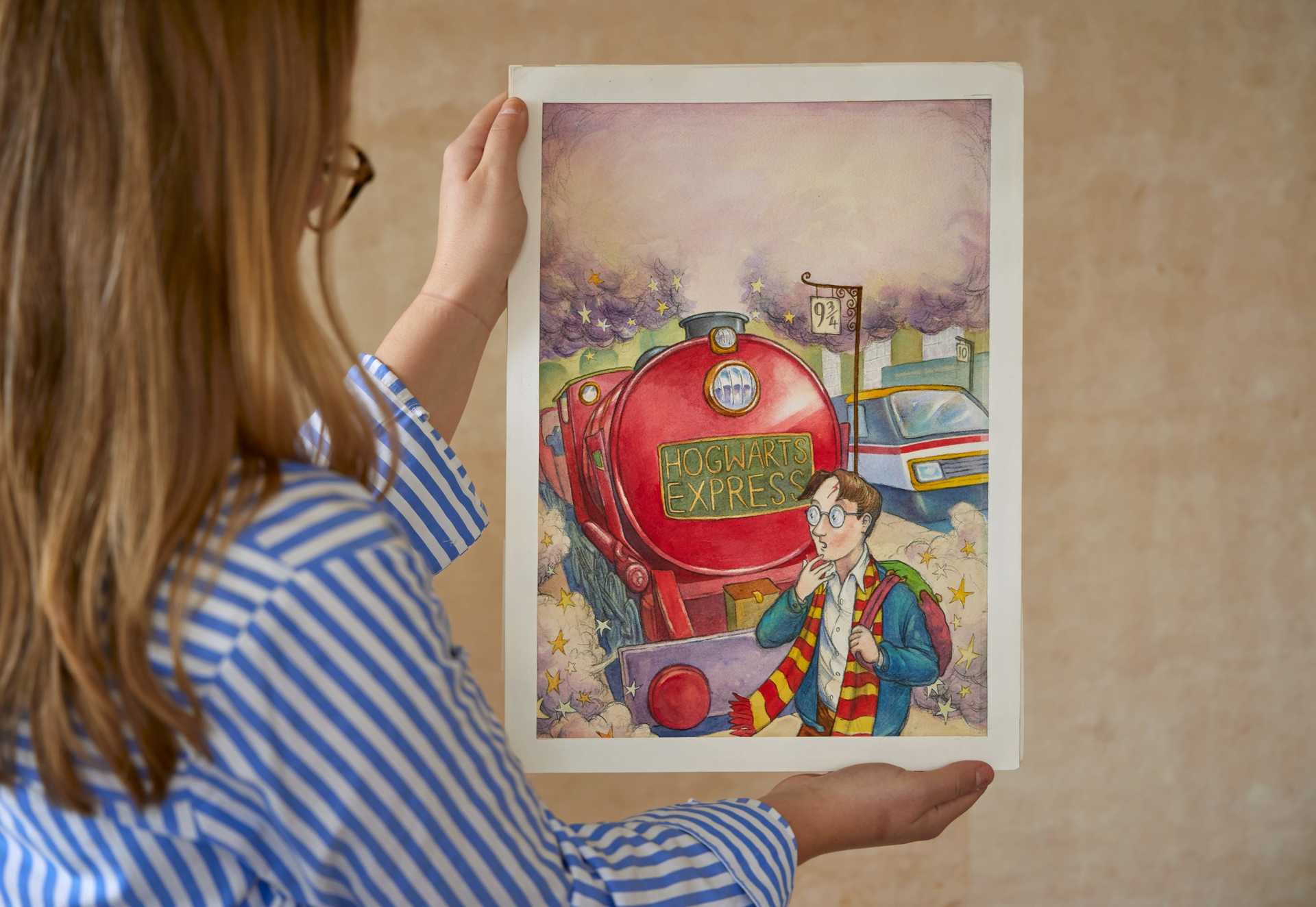 An original watercolour for Harry Potter And The Philosopher’s Stone fetched £1.5m (Sotheby’s/PA) 