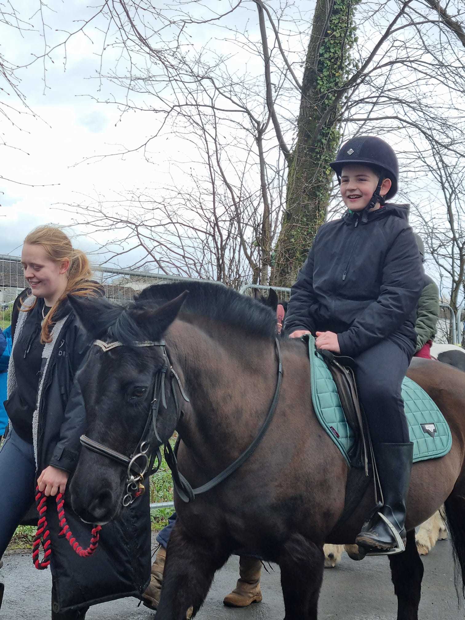 Kyle rides a horse as part of his equestrian badge (family handout/PA).