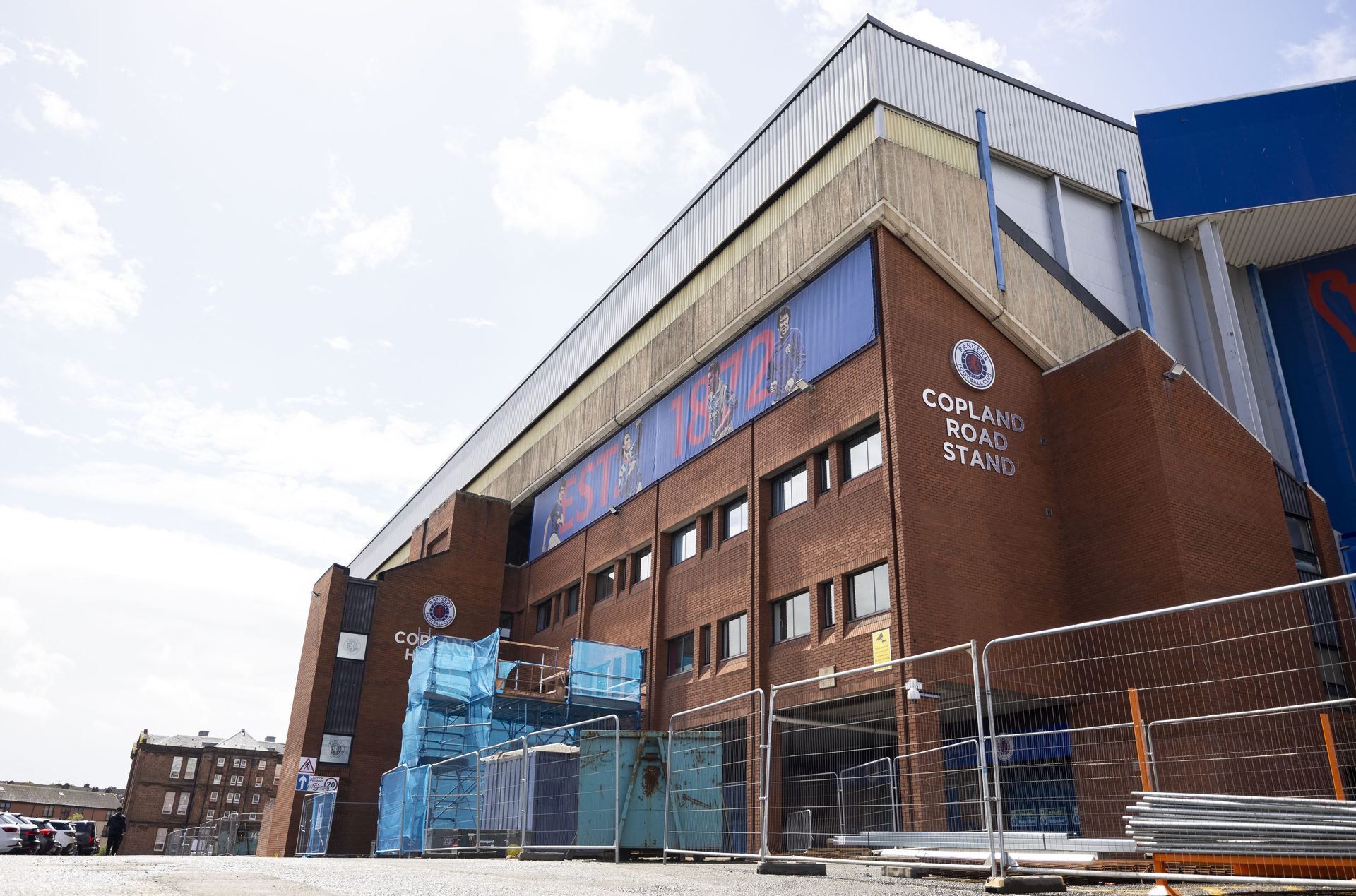 Construction work continues on the Copland Road Stand at Ibrox Stadium, on July 4.