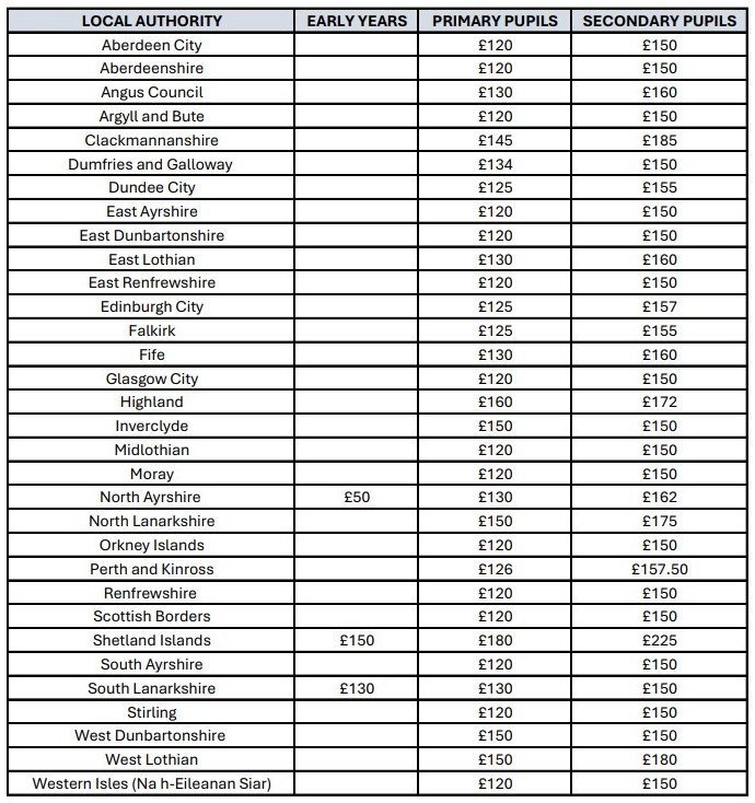 Council-by-council funding breakdown.