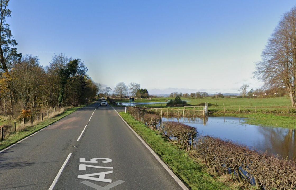 Two in hospital after three-vehicle crash on A75 near Collin closes road at rush hour