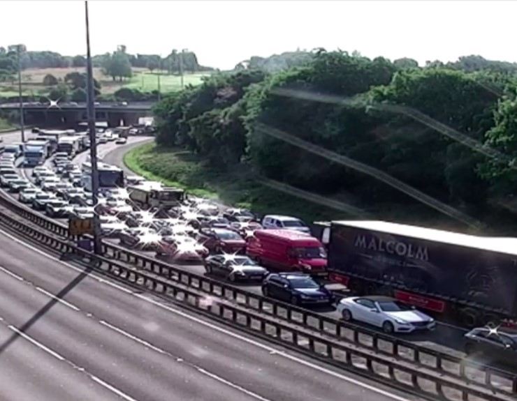 Traffic remains heavy Westbound back from Junction 10 due to a number of incidents