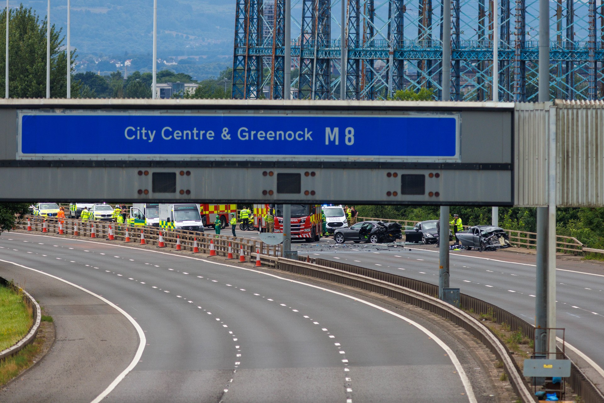 The M8 eastbound carriageway was closed for around 12 hours to allow enquiries to be carried out at the scene.