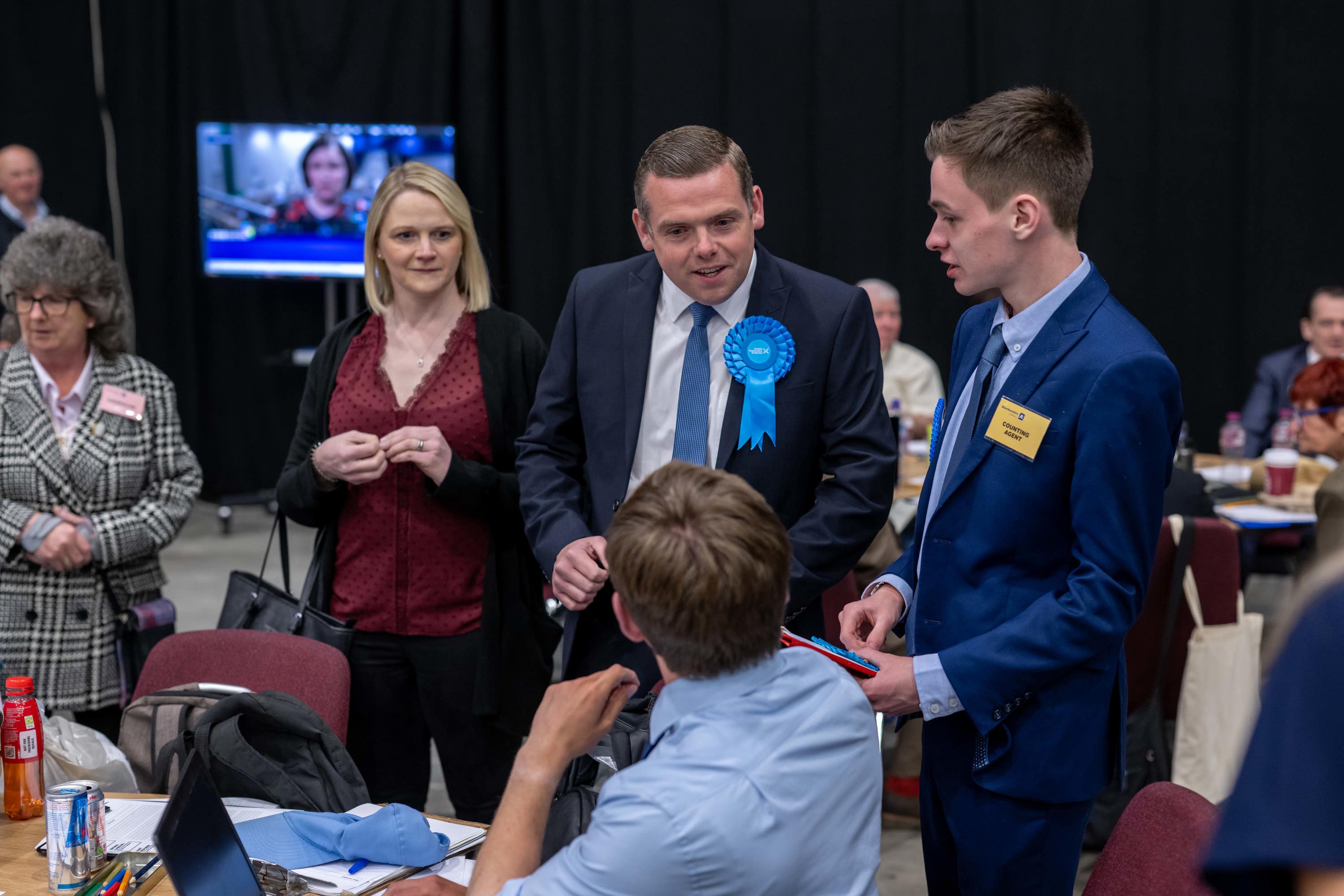 Scottish Conservative leader Douglas Ross at P&J Live arena in Aberdeen, during the count (Michal Wachucik/PA) 