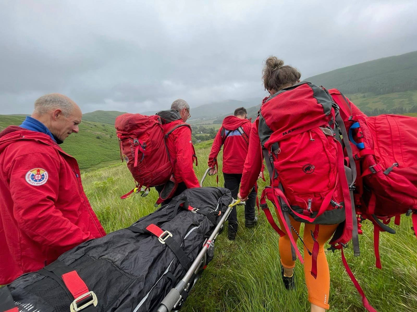 Tweed Valley Mountain Rescue members were able to move the hillwalker to an ambulance on a stretcher. 