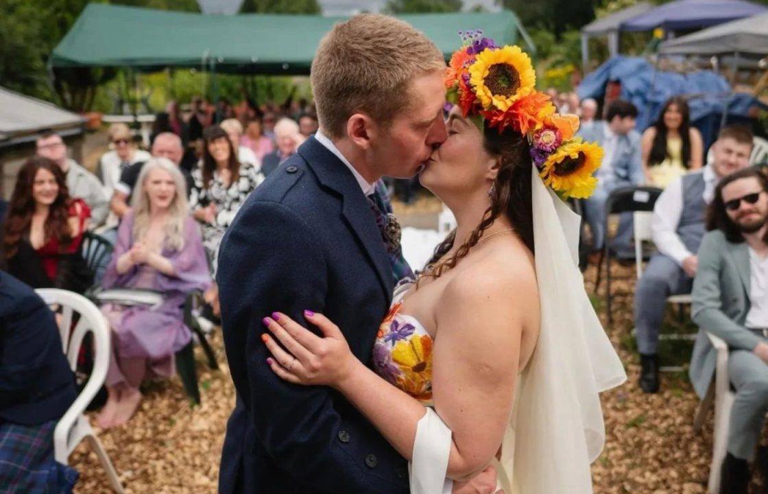 Mint to be: Childhood sweethearts marry at Glasgow allotment where their love grew