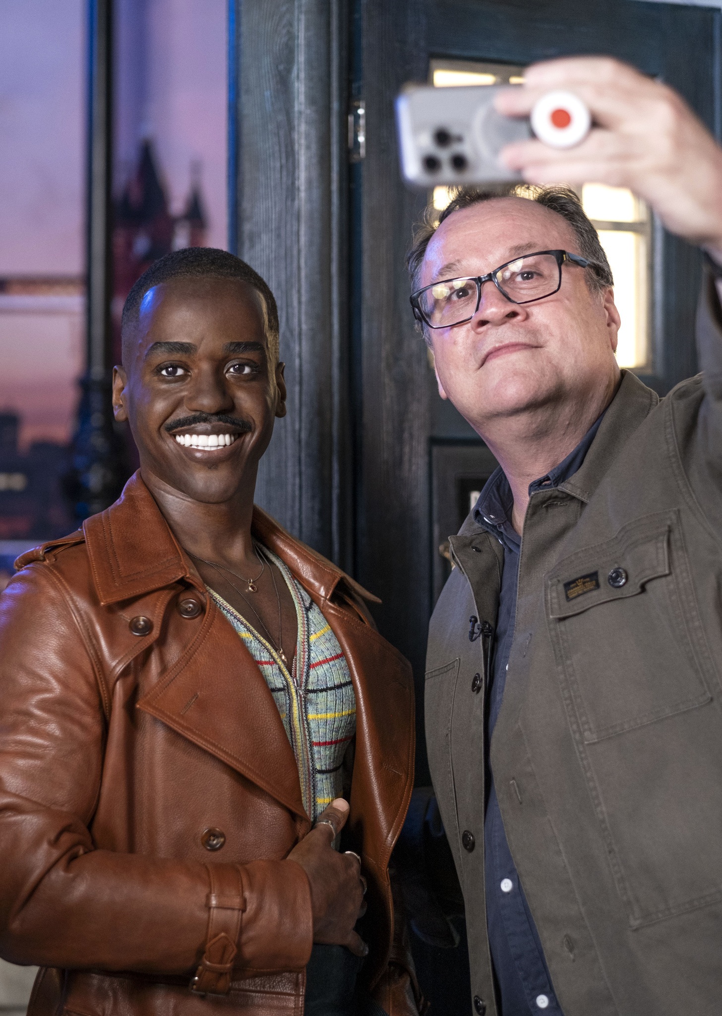 Russell T Davies, right, unveiled the set.